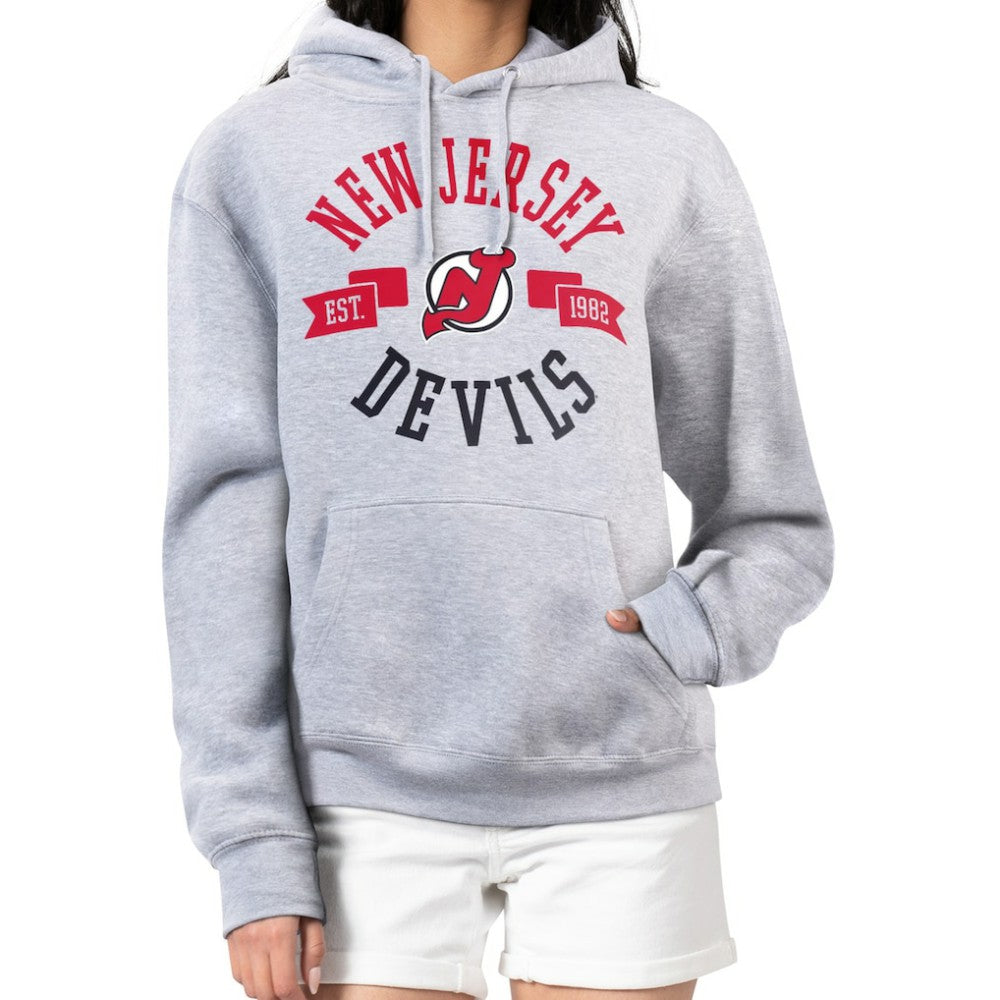 New Jersey Devils G-III 4Her by Carl Banks Women's City Graphic Fleece Pullover Hoodie - Heather Gray - NHL 200592919
