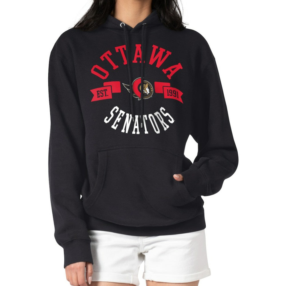 Ottawa Senators G-III 4Her by Carl Banks Women's City Graphic Fleece Pullover Hoodie - Black - NHL 200592922
