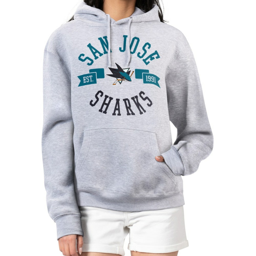 San Jose Sharks G-III 4Her by Carl Banks Women's City Graphic Fleece Pullover Hoodie - Heather Gray - NHL 200592932