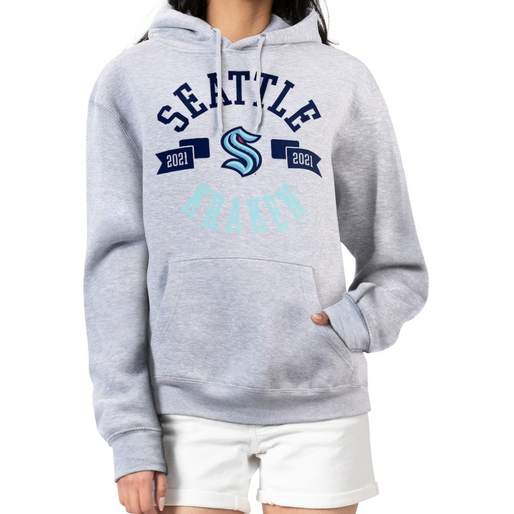 Seattle Kraken G-III 4Her by Carl Banks Women's City Graphic Fleece Pullover Hoodie - Heather Gray - NHL 200592934