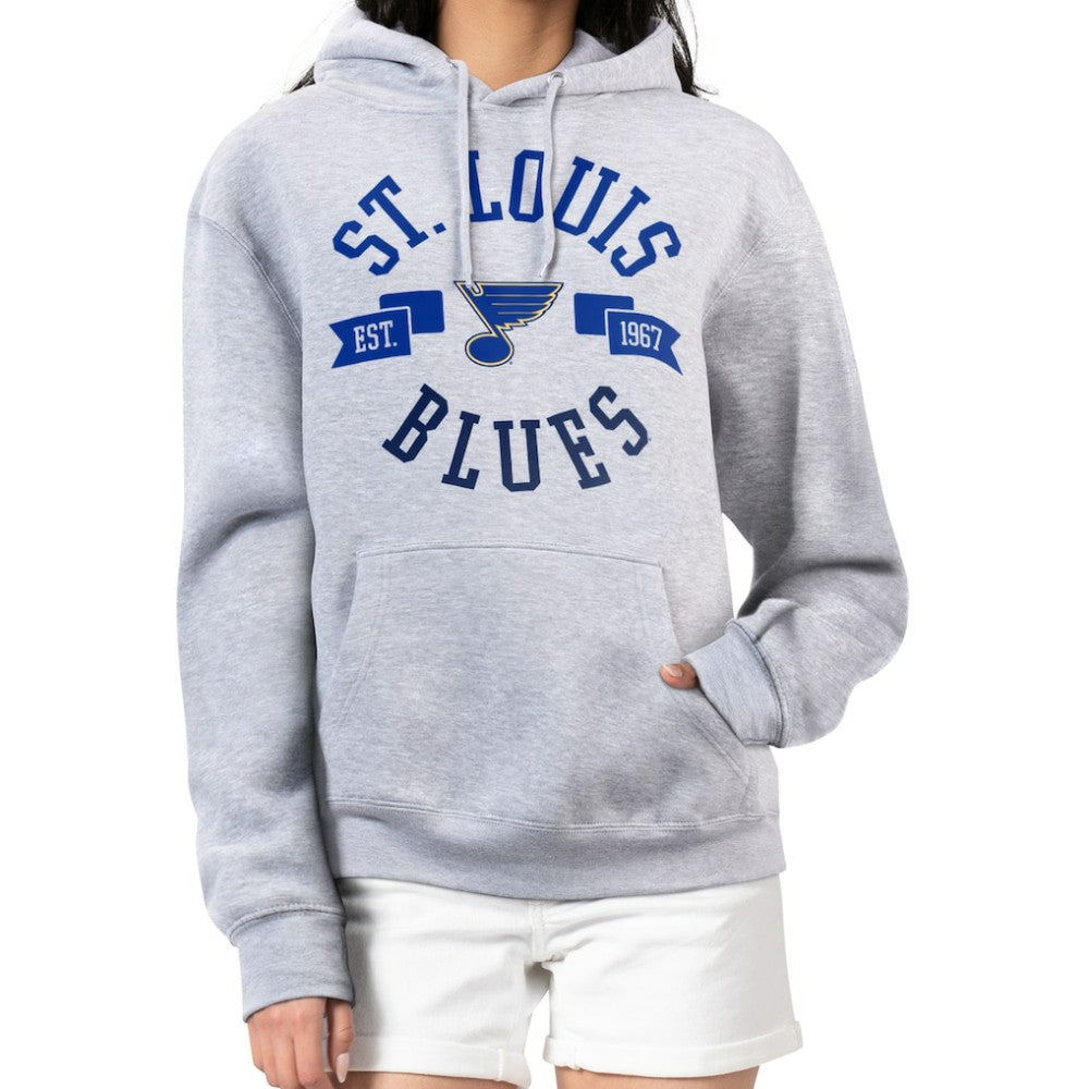 St. Louis Blues G-III 4Her by Carl Banks Women's City Graphic Fleece Pullover Hoodie - Heather Gray - NHL 200592936