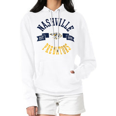 Nashville Predators G-III 4Her by Carl Banks Women's City Graphic Fleece Pullover Hoodie - White - NHL 200592958