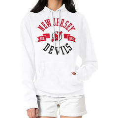 New Jersey Devils G-III 4Her by Carl Banks Women's City Graphic Fleece Pullover Hoodie - White - NHL 200592959