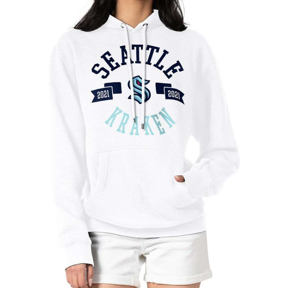 Seattle Kraken G-III 4Her by Carl Banks Women's City Graphic Fleece Pullover Hoodie - White - NHL 200592967