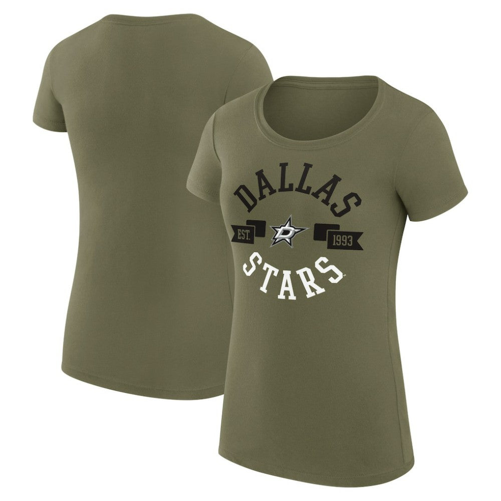 Dallas Stars G-III 4Her by Carl Banks Women's Super-Slim Fit Lightweight City Graphic Sport Crewneck T-Shirt - Green - NHL 200593001