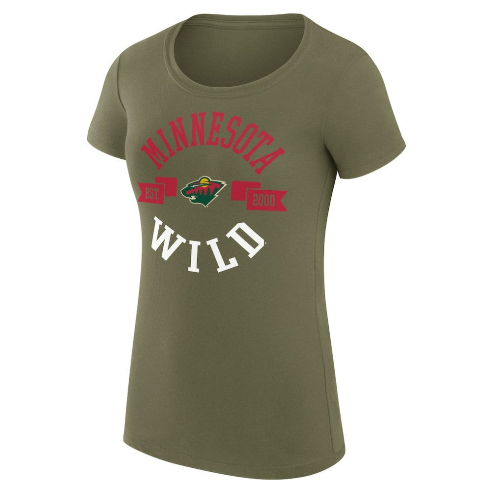 Minnesota Wild G-III 4Her by Carl Banks Women's Super-Slim Fit Lightweight City Graphic Sport Crewneck T-Shirt - Green - NHL 200593002