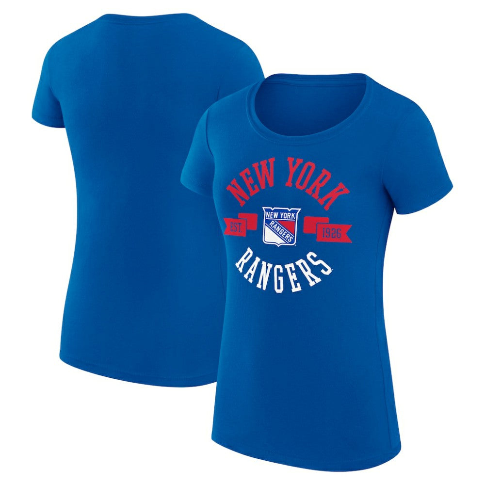 New York Rangers G-III 4Her by Carl Banks Women's Super-Slim Fit Lightweight City Graphic Sport Crewneck T-Shirt - Royal - NHL 200593006