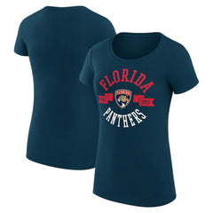 Florida Panthers G-III 4Her by Carl Banks Women's Super-Slim Fit Lightweight City Graphic Sport Crewneck T-Shirt - Navy - NHL 200593009