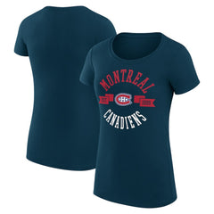 Montreal Canadiens G-III 4Her by Carl Banks Women's Super-Slim Fit Lightweight City Graphic Sport Crewneck T-Shirt - Navy - NHL 200593010