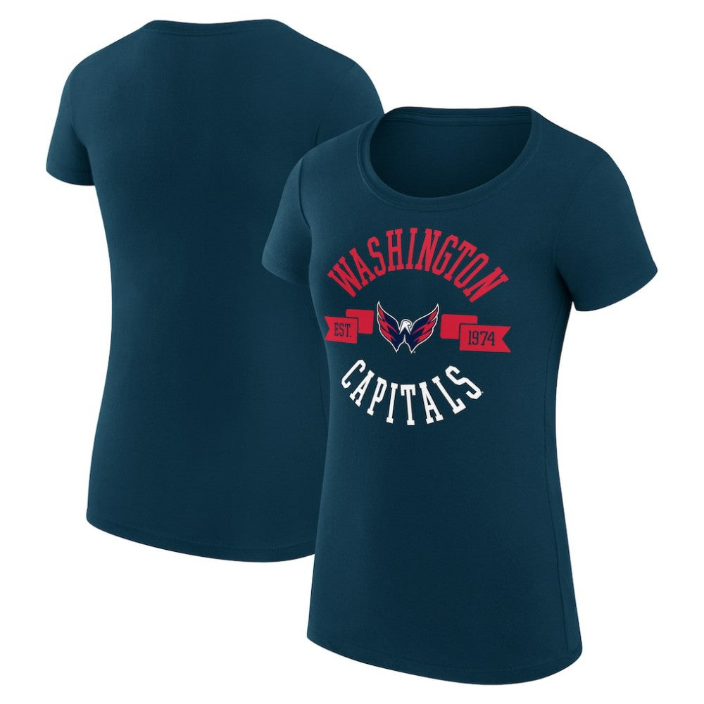 Washington Capitals G-III 4Her by Carl Banks Women's Super-Slim Fit Lightweight City Graphic Sport Crewneck T-Shirt - Navy - NHL 200593016