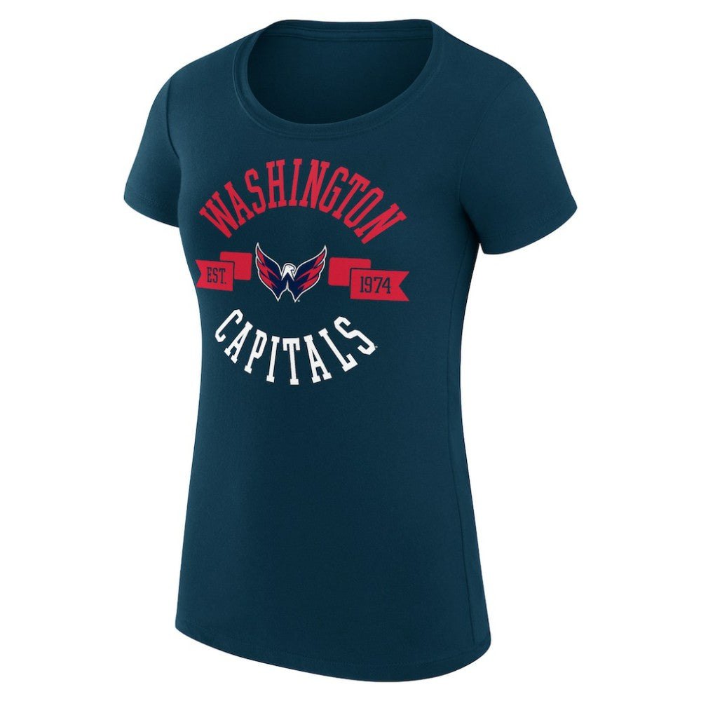 Washington Capitals G-III 4Her by Carl Banks Women's Super-Slim Fit Lightweight City Graphic Sport Crewneck T-Shirt - Navy - NHL 200593016