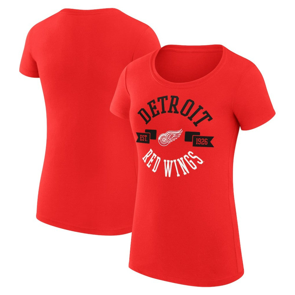 Detroit Red Wings G-III 4Her by Carl Banks Women's Super-Slim Fit Lightweight City Graphic Sport Crewneck T-Shirt - Red - NHL 200593038