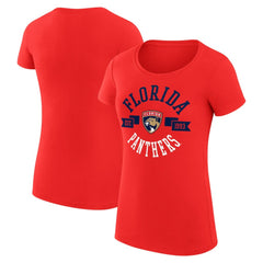 Florida Panthers G-III 4Her by Carl Banks Women's Super-Slim Fit Lightweight City Graphic Sport Crewneck T-Shirt - Red - NHL 200593039