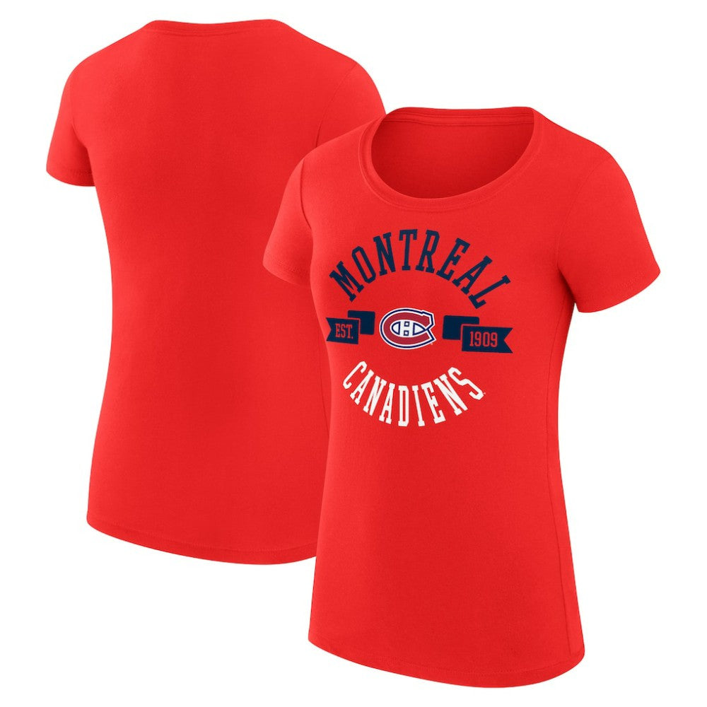 Montreal Canadiens G-III 4Her by Carl Banks Women's Super-Slim Fit Lightweight City Graphic Sport Crewneck T-Shirt - Red - NHL 200593040