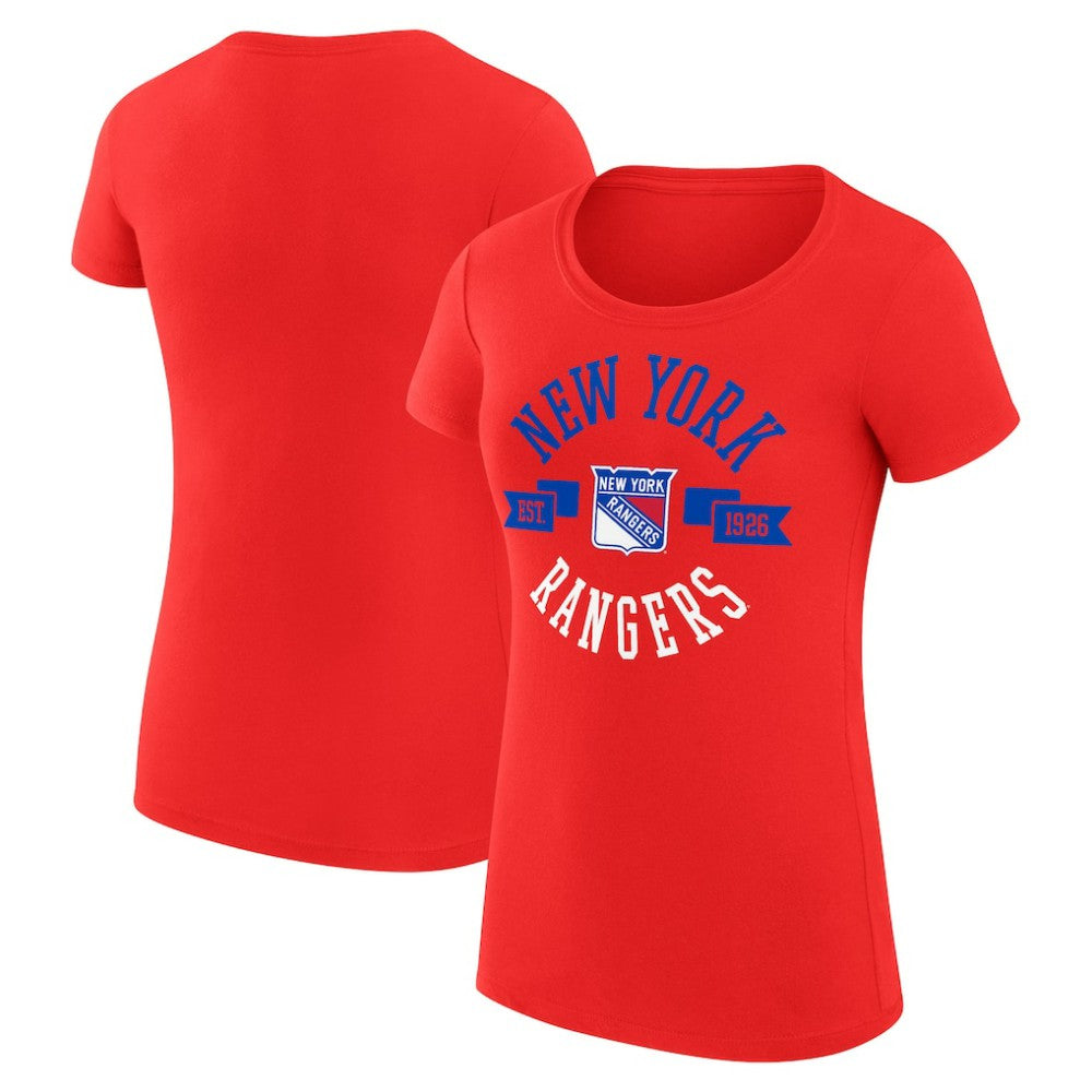 New York Rangers G-III 4Her by Carl Banks Women's Super-Slim Fit Lightweight City Graphic Sport Crewneck T-Shirt - Red - NHL 200593042