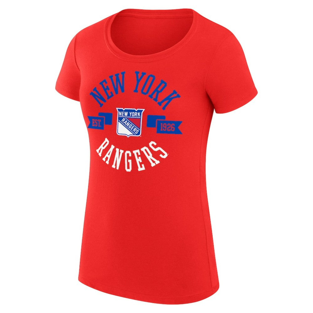 New York Rangers G-III 4Her by Carl Banks Women's Super-Slim Fit Lightweight City Graphic Sport Crewneck T-Shirt - Red - NHL 200593042
