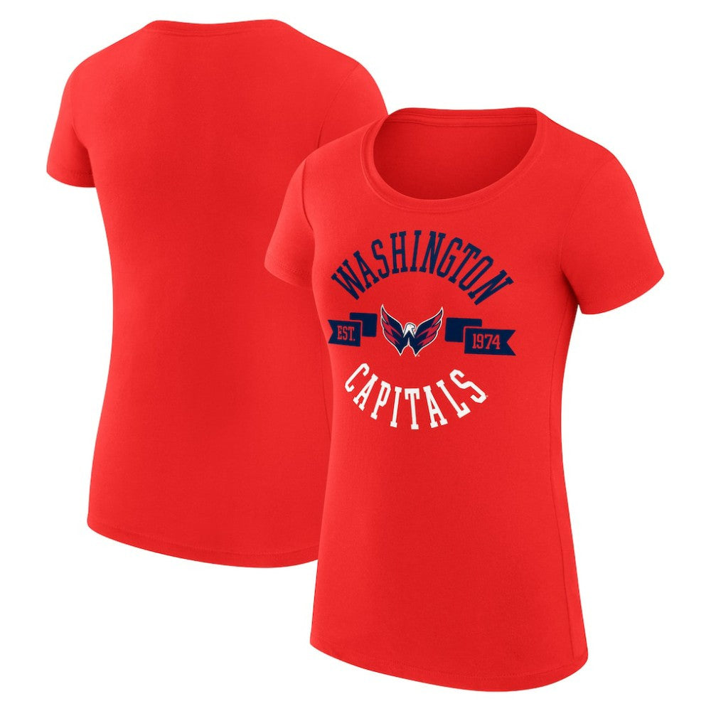 Washington Capitals G-III 4Her by Carl Banks Women's Super-Slim Fit Lightweight City Graphic Sport Crewneck T-Shirt - Red - NHL 200593044