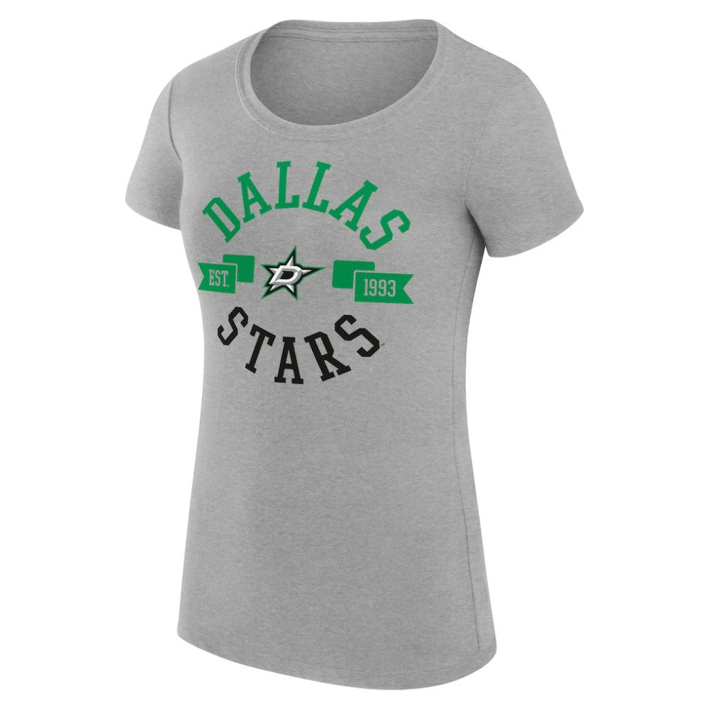 Dallas Stars G-III 4Her by Carl Banks Women's Super-Slim Fit Lightweight City Graphic Sport Crewneck T-Shirt - Heather Gray - NHL 200593053