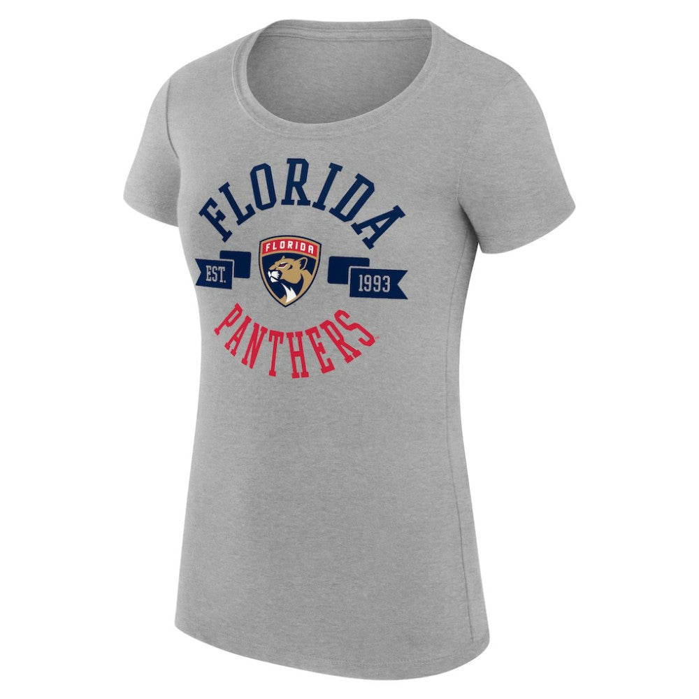Florida Panthers G-III 4Her by Carl Banks Women's Super-Slim Fit Lightweight City Graphic Sport Crewneck T-Shirt - Heather Gray - NHL 200593056