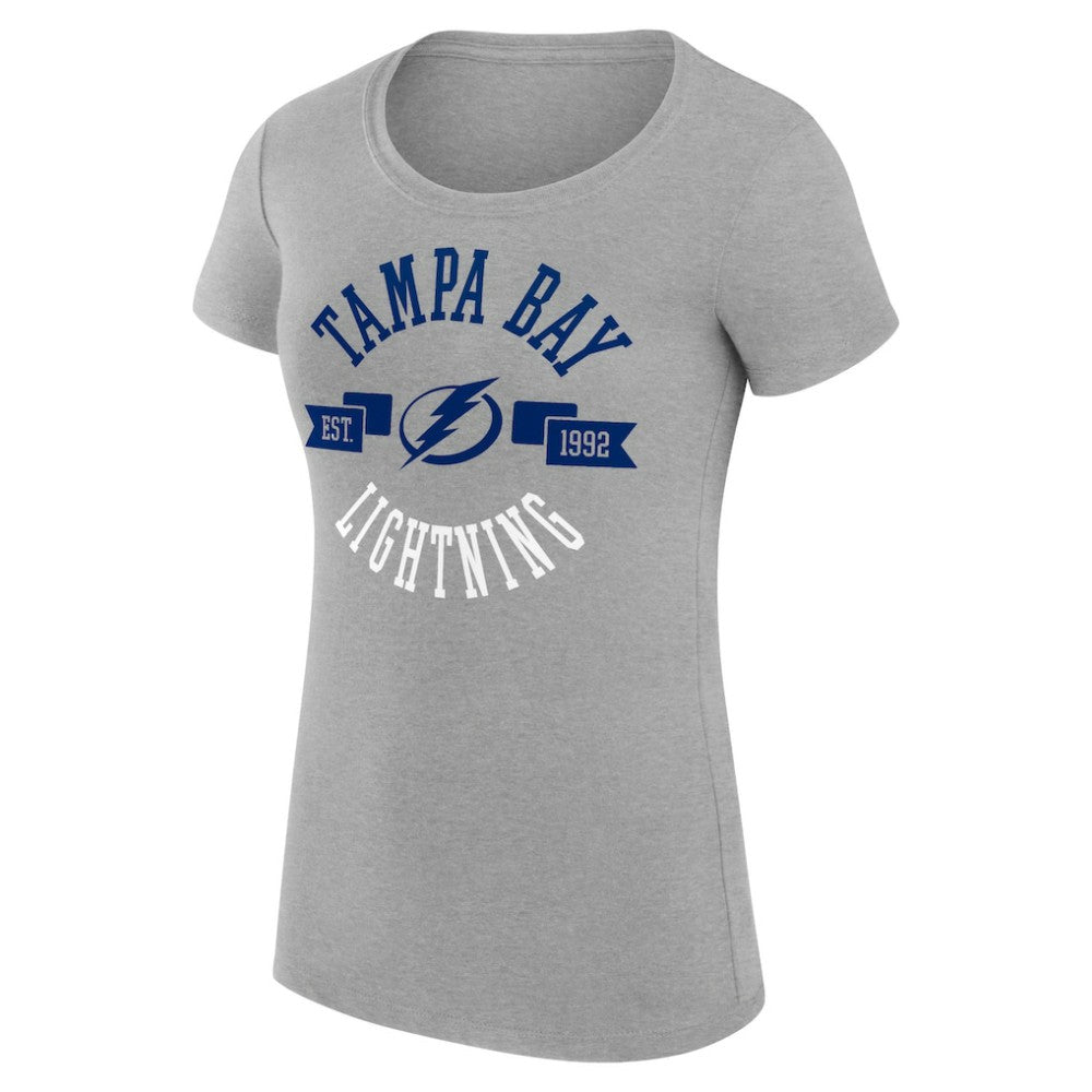 Tampa Bay Lightning G-III 4Her by Carl Banks Women's Super-Slim Fit Lightweight City Graphic Sport Crewneck T-Shirt - Heather Gray - NHL 200593082
