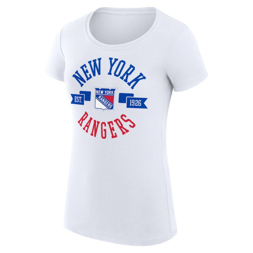 New York Rangers G-III 4Her by Carl Banks Women's Super-Slim Fit Lightweight City Graphic Sport Crewneck T-Shirt - White - NHL 200593095
