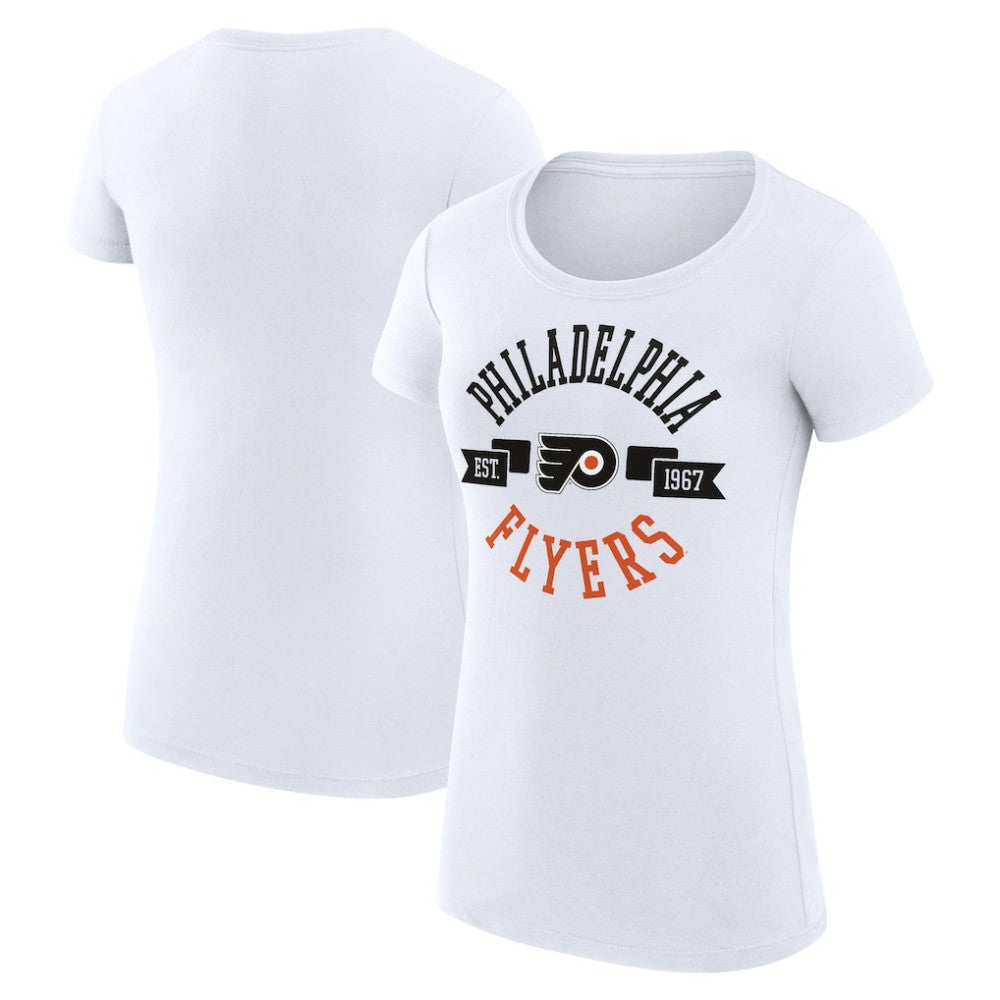 Philadelphia Flyers G-III 4Her by Carl Banks Women's Super-Slim Fit Lightweight City Graphic Sport Crewneck T-Shirt - White - NHL 200593097