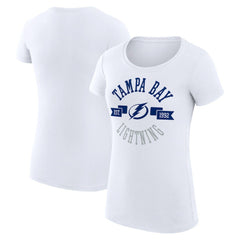 Tampa Bay Lightning G-III 4Her by Carl Banks Women's Super-Slim Fit Lightweight City Graphic Sport Crewneck T-Shirt - White - NHL 200593103