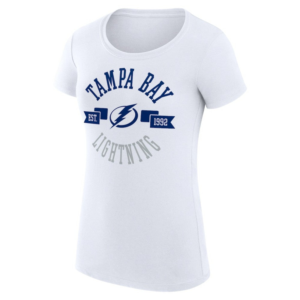 Tampa Bay Lightning G-III 4Her by Carl Banks Women's Super-Slim Fit Lightweight City Graphic Sport Crewneck T-Shirt - White - NHL 200593103