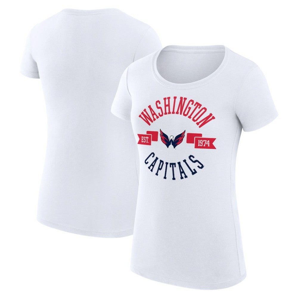 Washington Capitals G-III 4Her by Carl Banks Women's Super-Slim Fit Lightweight City Graphic Sport Crewneck T-Shirt - White - NHL 200593107