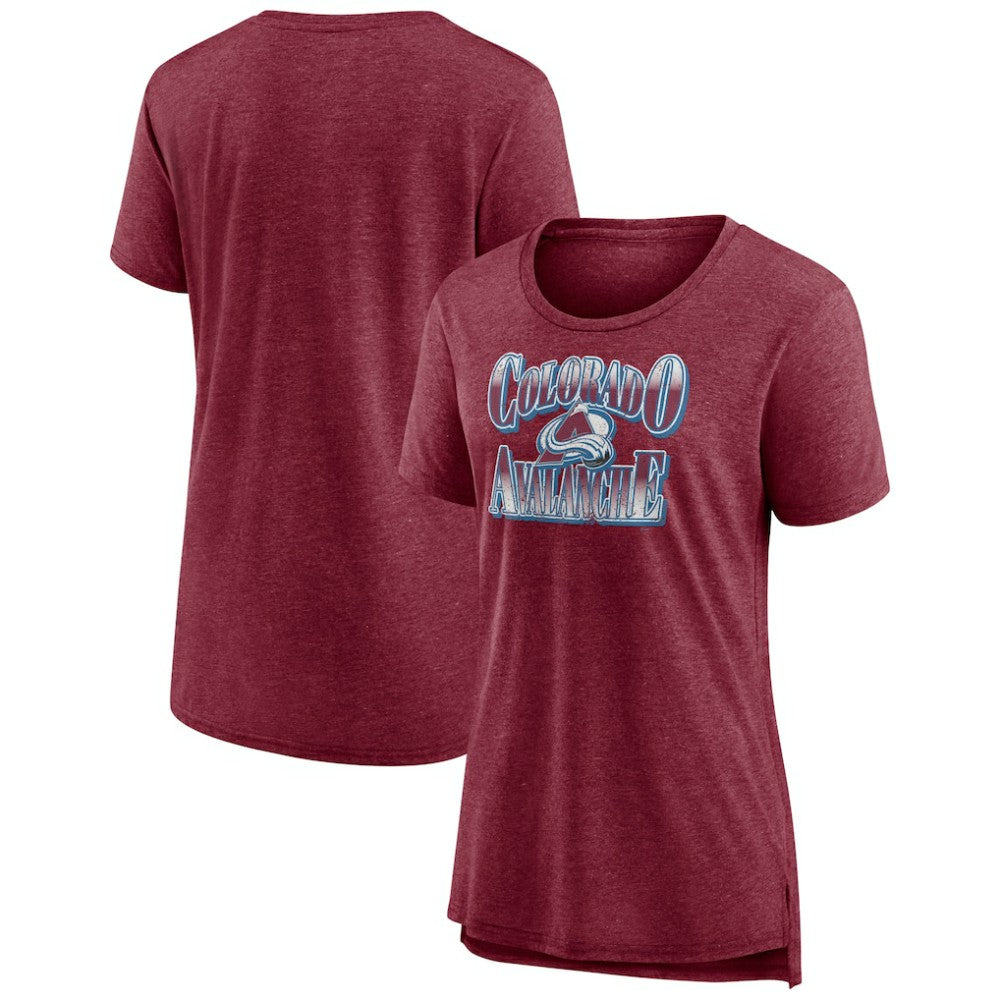 Colorado Avalanche Women's Crash the Net Tri-Blend T-Shirt - Burgundy - NHL 200593116
