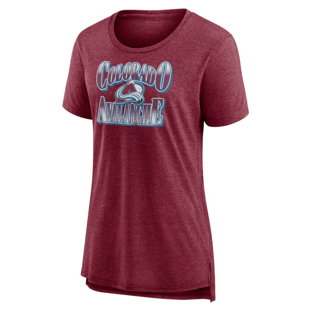 Colorado Avalanche Women's Crash the Net Tri-Blend T-Shirt - Burgundy - NHL 200593116