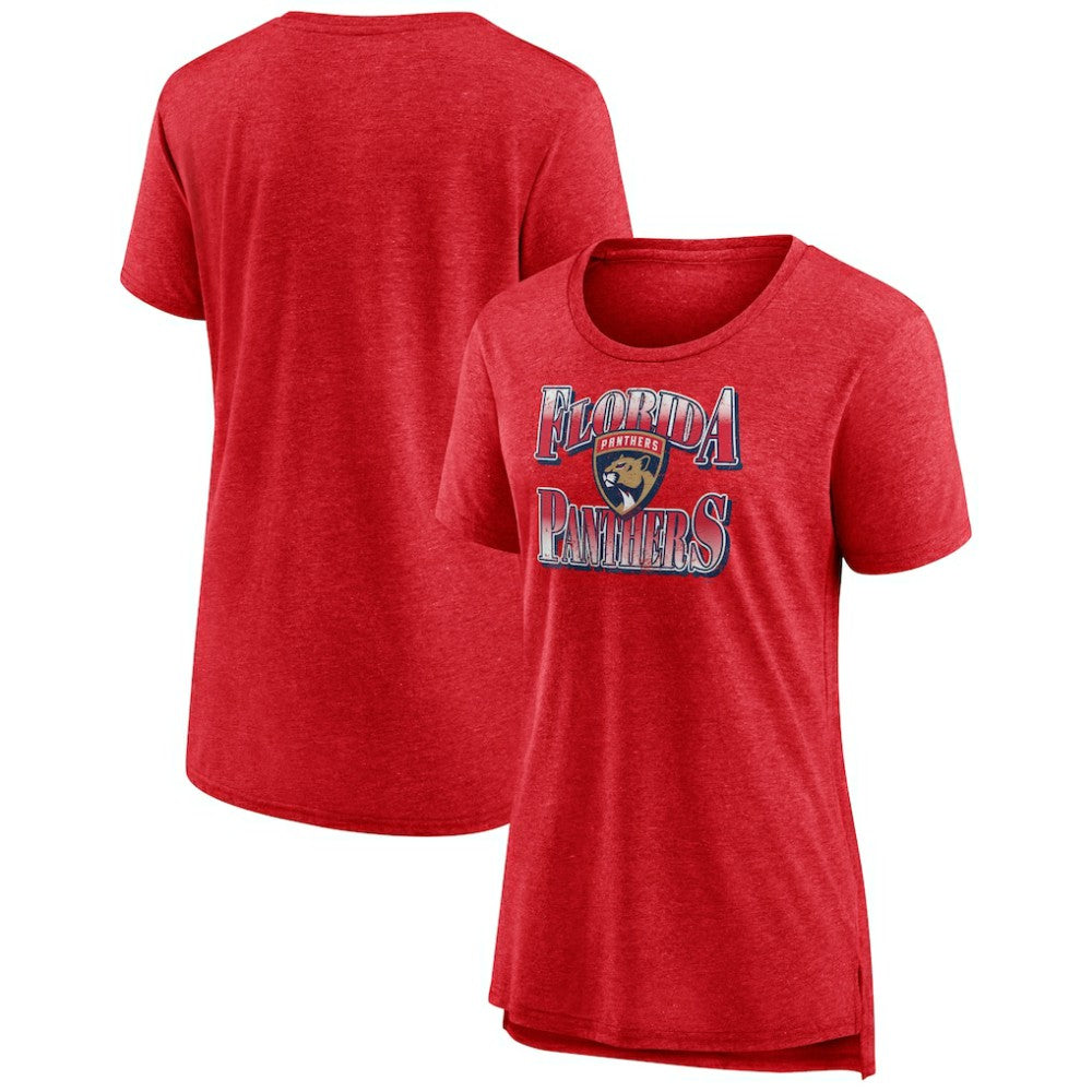 Florida Panthers Women's Crash the Net Tri-Blend T-Shirt - Red - NHL 200593121