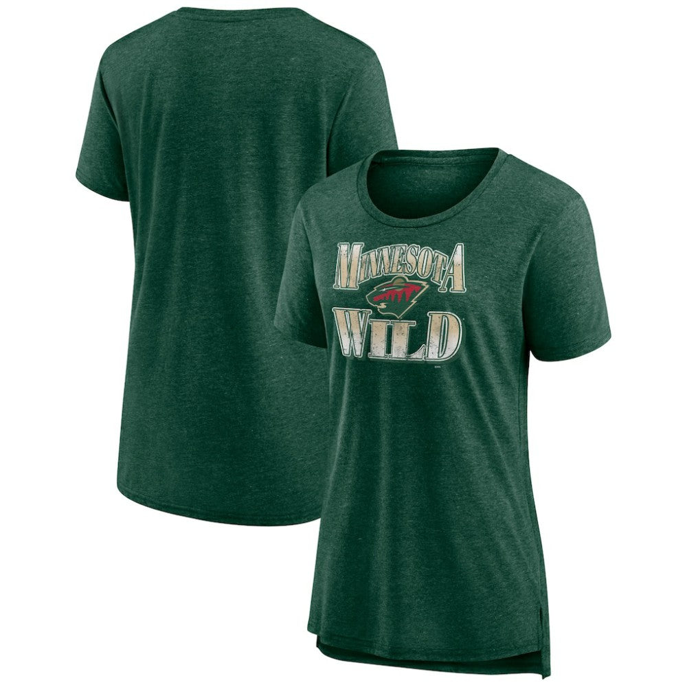 Minnesota Wild Women's Crash the Net Tri-Blend T-Shirt - Green - NHL 200593123