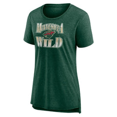 Minnesota Wild Women's Crash the Net Tri-Blend T-Shirt - Green - NHL 200593123