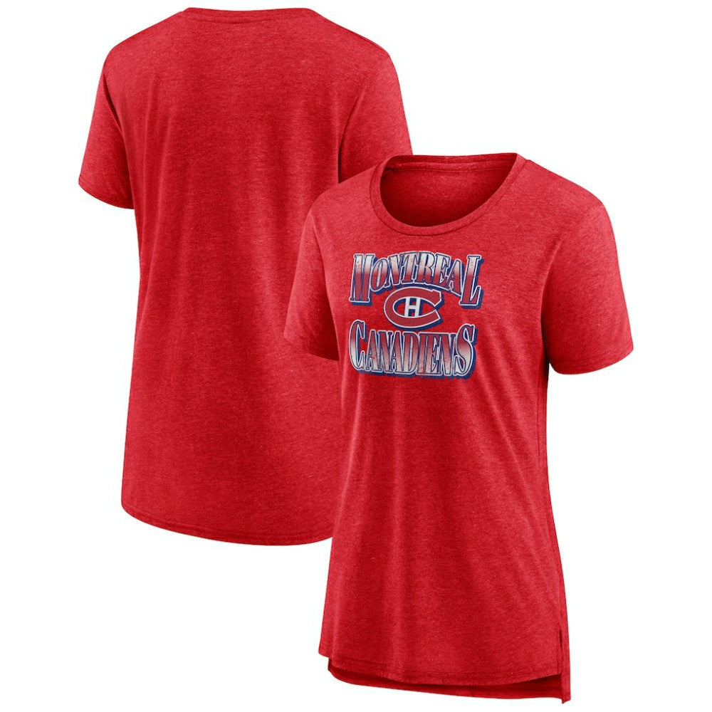 Montreal Canadiens Women's Crash the Net Tri-Blend T-Shirt - Red - NHL 200593124