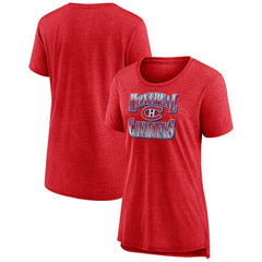 Montreal Canadiens Women's Crash the Net Tri-Blend T-Shirt - Red - NHL 200593124