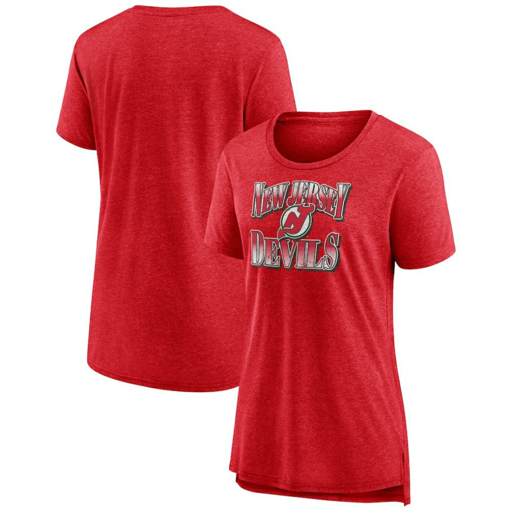 New Jersey Devils Women's Crash the Net Tri-Blend T-Shirt - Red - NHL 200593125