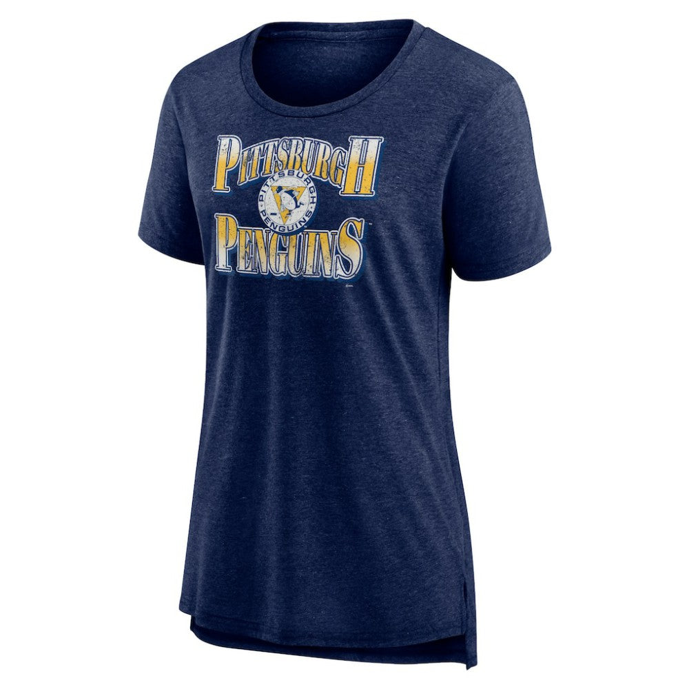 Pittsburgh Penguins Women's Crash the Net Tri-Blend T-Shirt - Navy - NHL 200593130