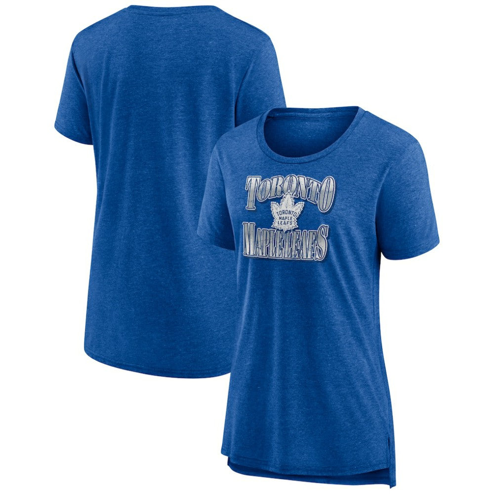 Toronto Maple Leafs Women's Crash the Net Tri-Blend T-Shirt - Blue - NHL 200593136