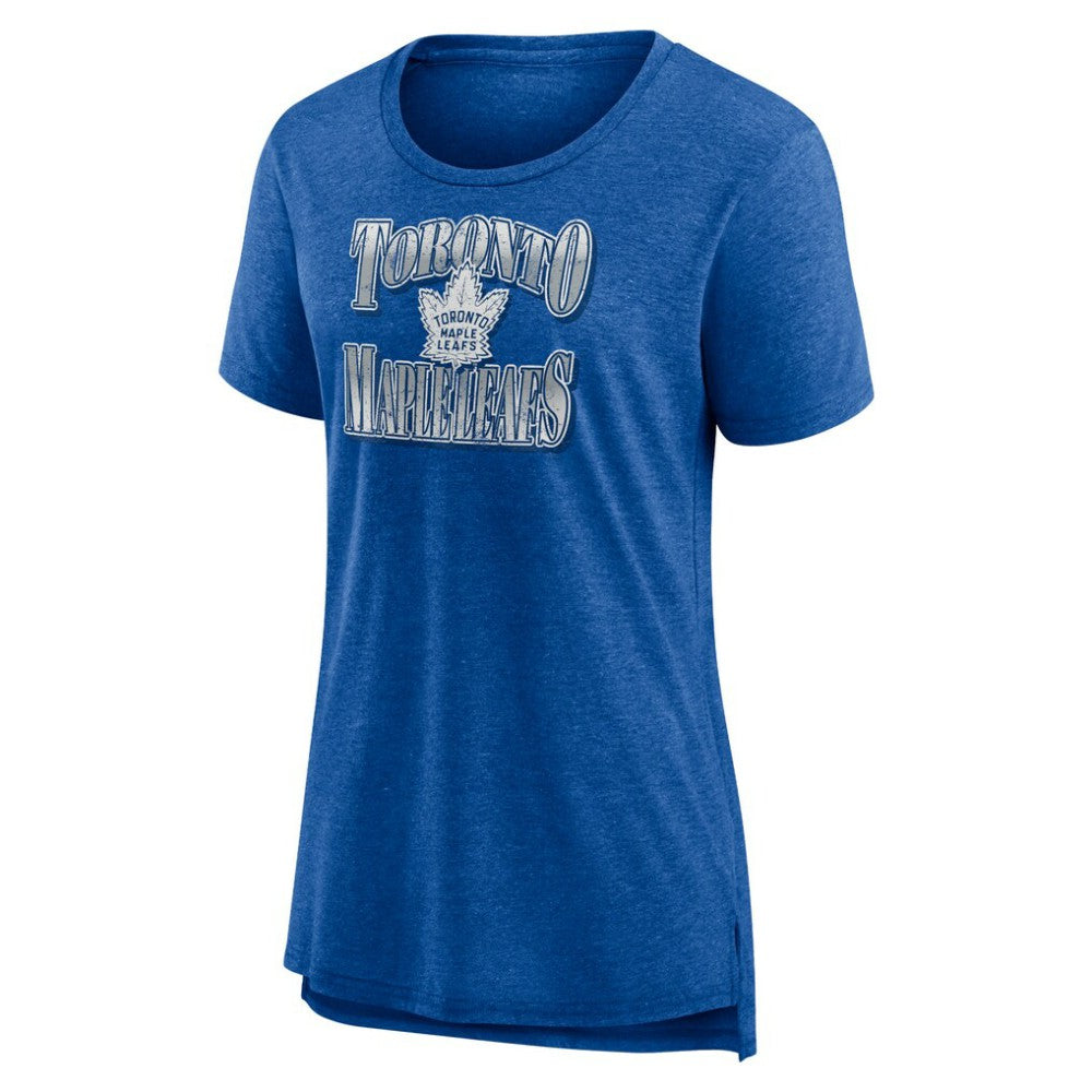 Toronto Maple Leafs Women's Crash the Net Tri-Blend T-Shirt - Blue - NHL 200593136