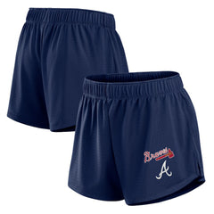 Atlanta Braves Fanatics Women's Mesh Shorts - Navy - Fanatics on Sale