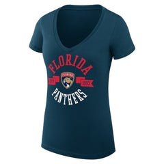 Florida Panthers G-III 4Her by Carl Banks Women's Super-Slim Fit Lightweight City Graphic V-Neck T-Shirt - Navy - NHL 200593334