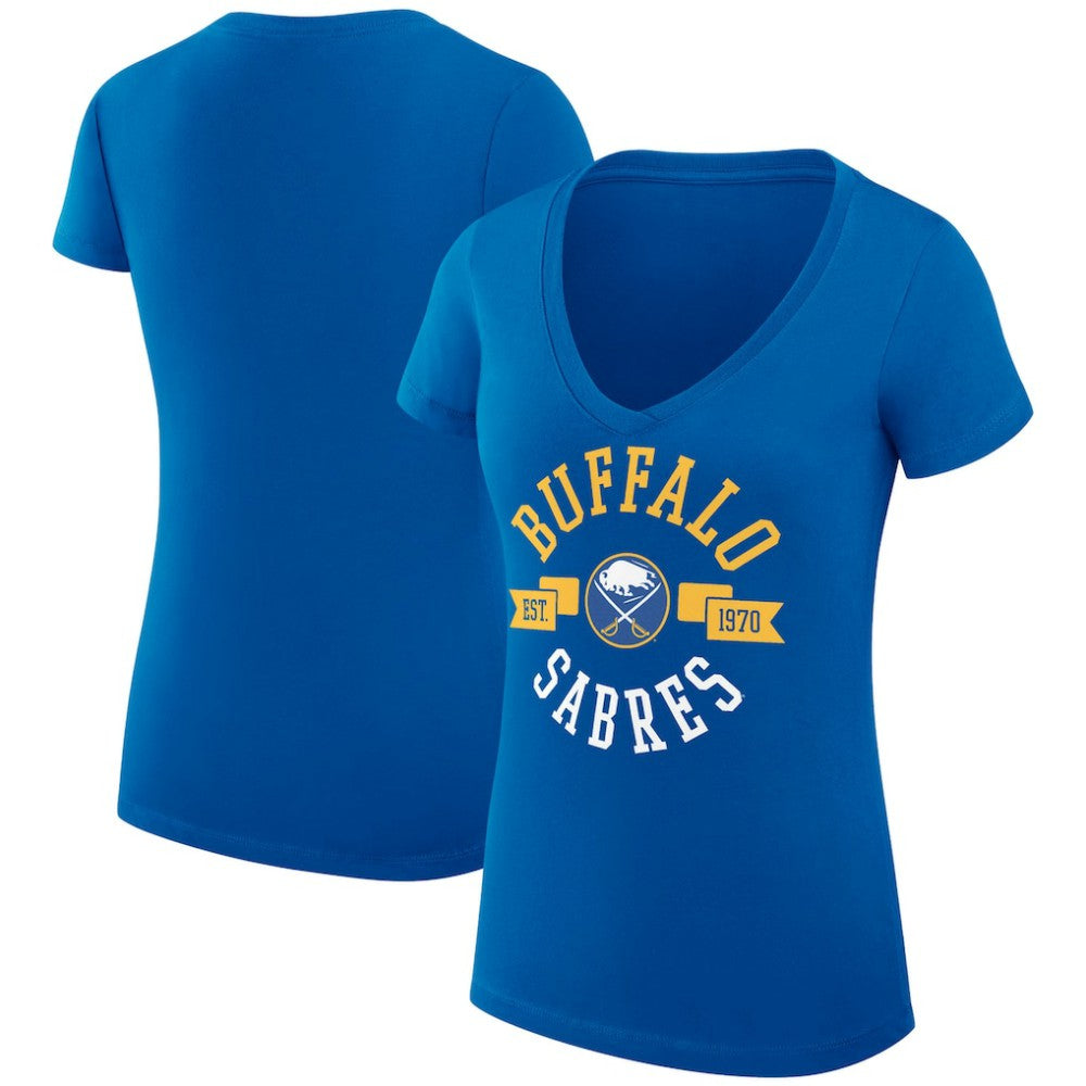 Buffalo Sabres G-III 4Her by Carl Banks Women's Super-Slim Fit Lightweight City Graphic V-Neck T-Shirt - Royal - NHL 200593343