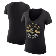 Vegas Golden Knights G-III 4Her by Carl Banks Women's Super-Slim Fit Lightweight City Graphic V-Neck T-Shirt - Black - NHL 200593364