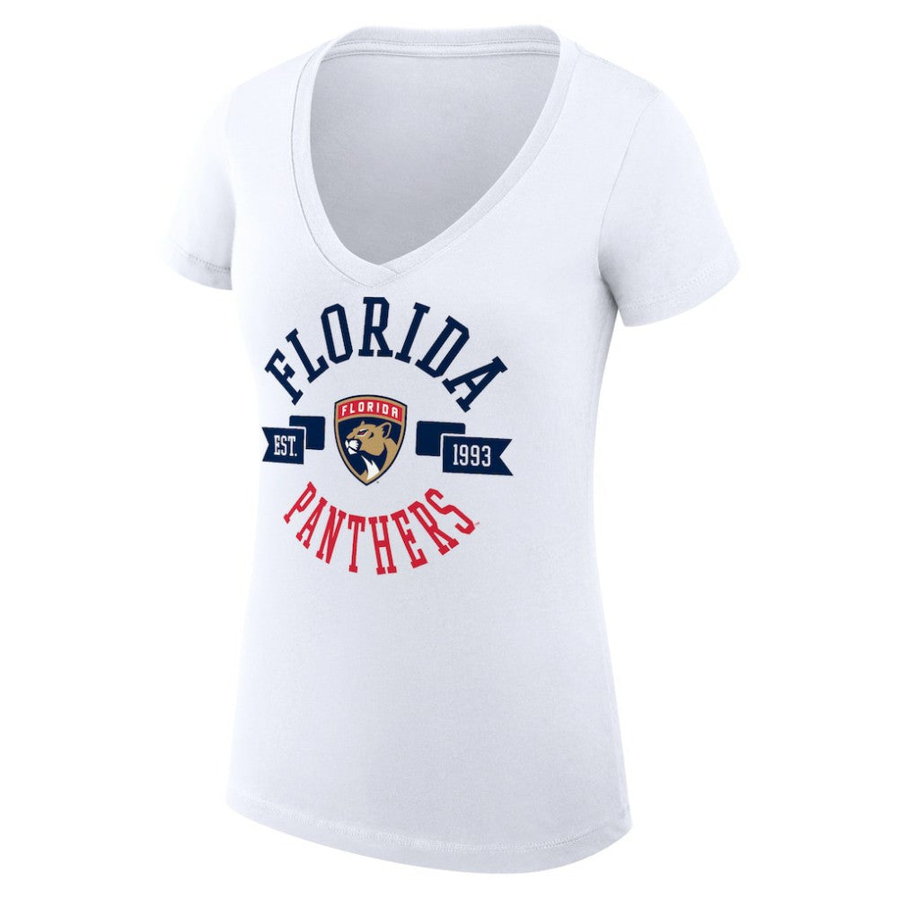 Florida Panthers G-III 4Her by Carl Banks Women's Super-Slim Fit Lightweight City Graphic V-Neck T-Shirt - White - NHL 200593391