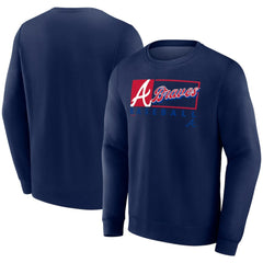 Atlanta Braves Fanatics Focus Fleece Pullover Sweatshirt - Navy - Fanatics on Sale