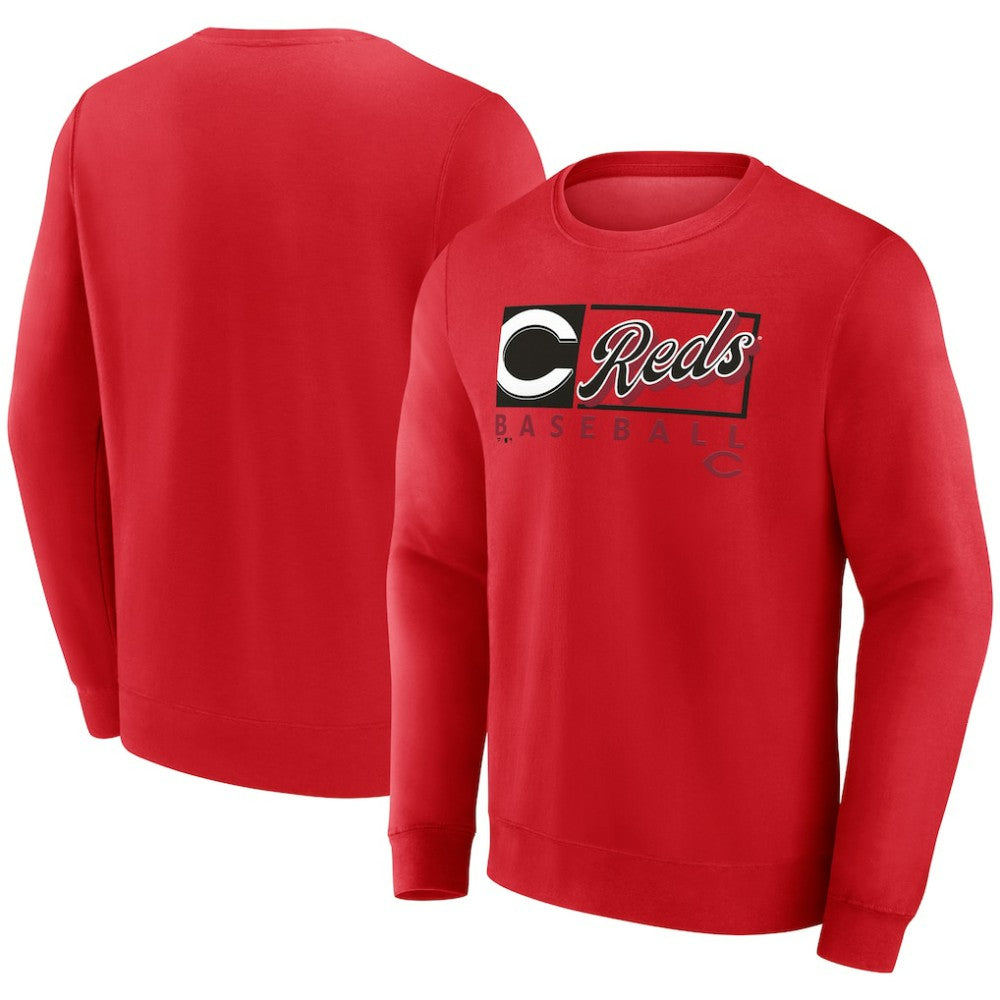 Cincinnati Reds Fanatics Focus Fleece Pullover Sweatshirt - Red - Fanatics on Sale