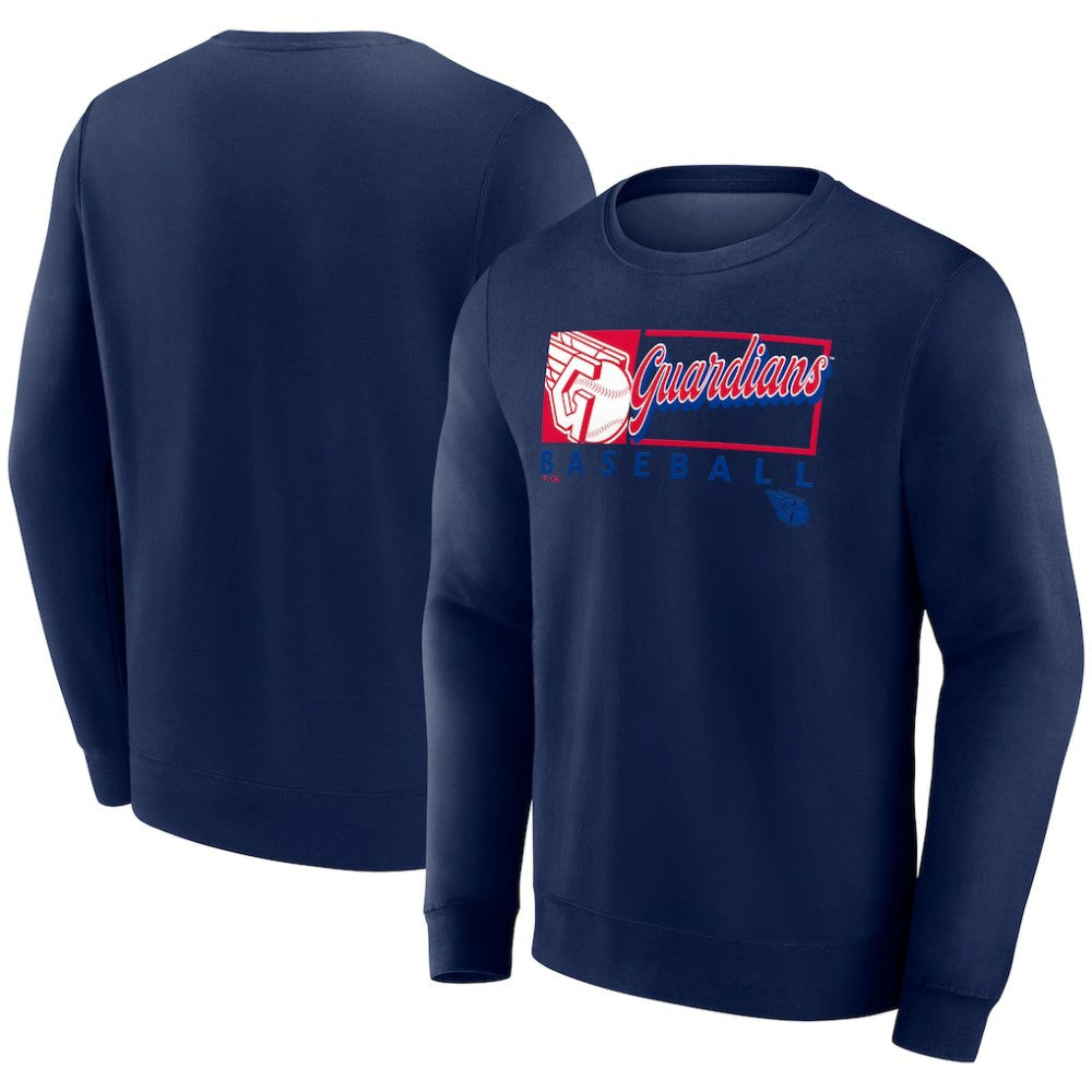 Cleveland Guardians Fanatics Focus Fleece Pullover Sweatshirt - Navy - Fanatics on Sale