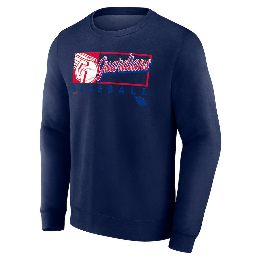 Cleveland Guardians Fanatics Focus Fleece Pullover Sweatshirt - Navy - Fanatics on Sale