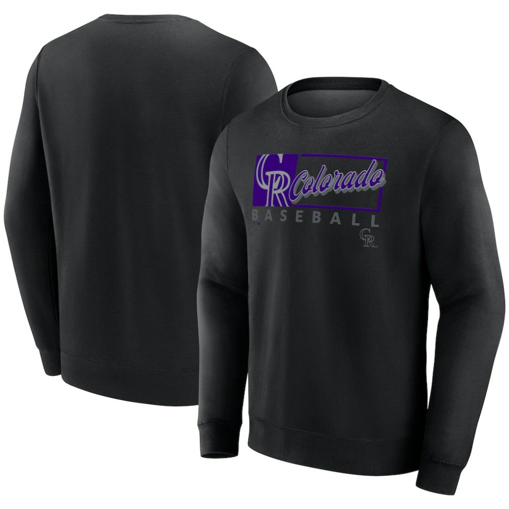 Colorado Rockies Fanatics Focus Fleece Pullover Sweatshirt - Black - Fanatics Lifestyle